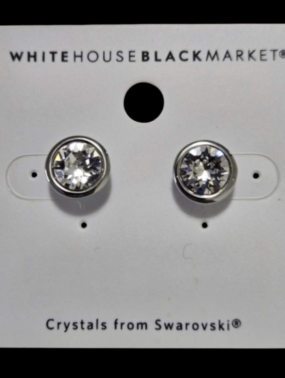 White House Black Market Round Studs Crystal Earrings From Swarovski